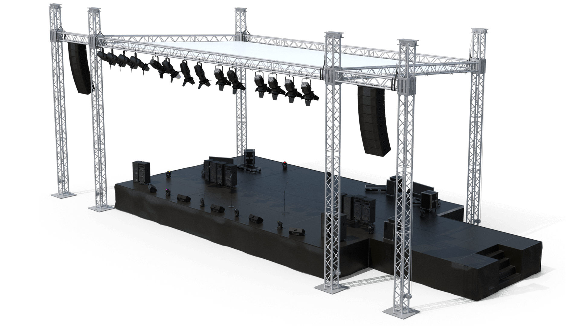 large outdoor concert stage lighting setup